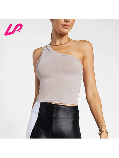 Stay trendy with our one shoulder tank top.